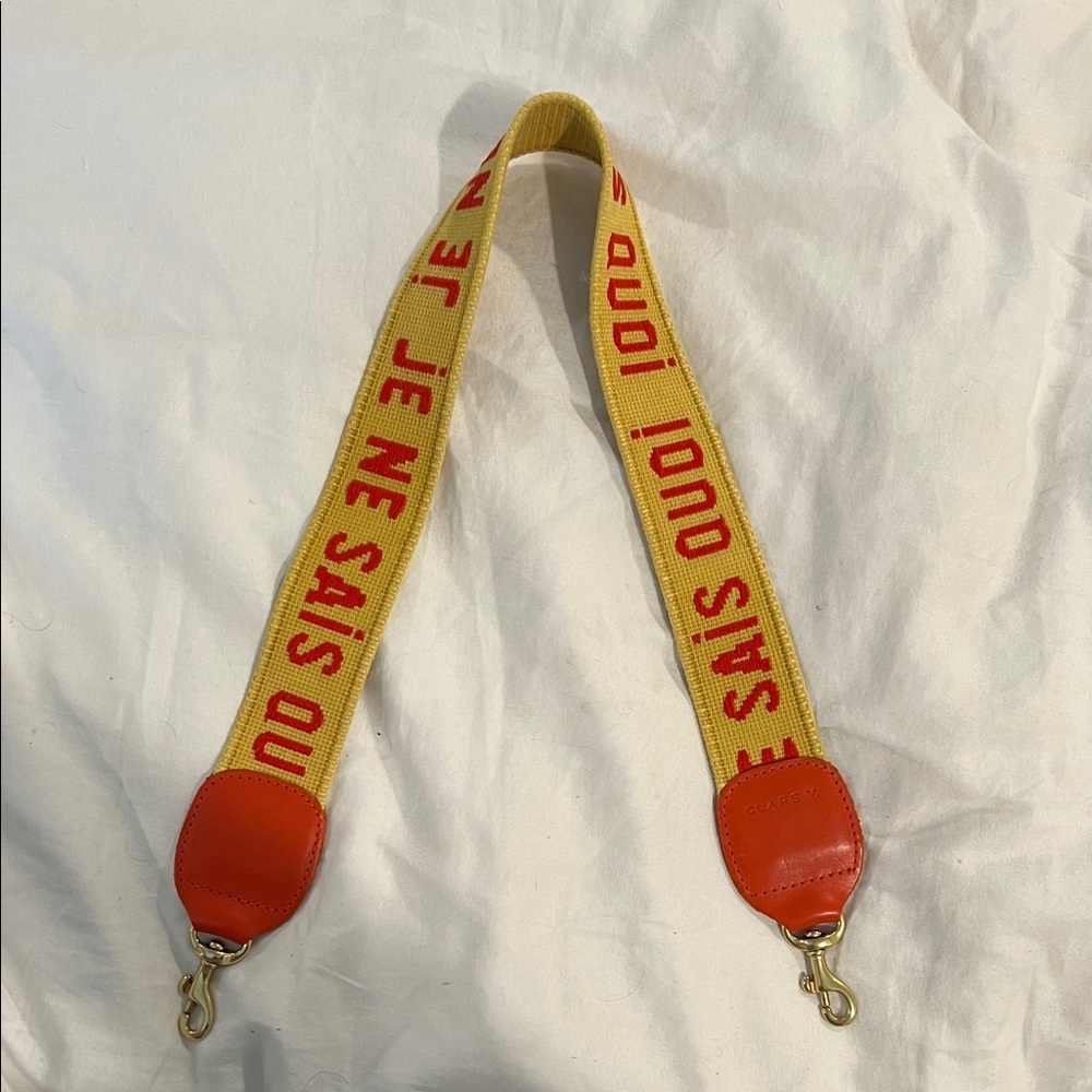 Clare V Yellow and Red Strap with Gold Hardware